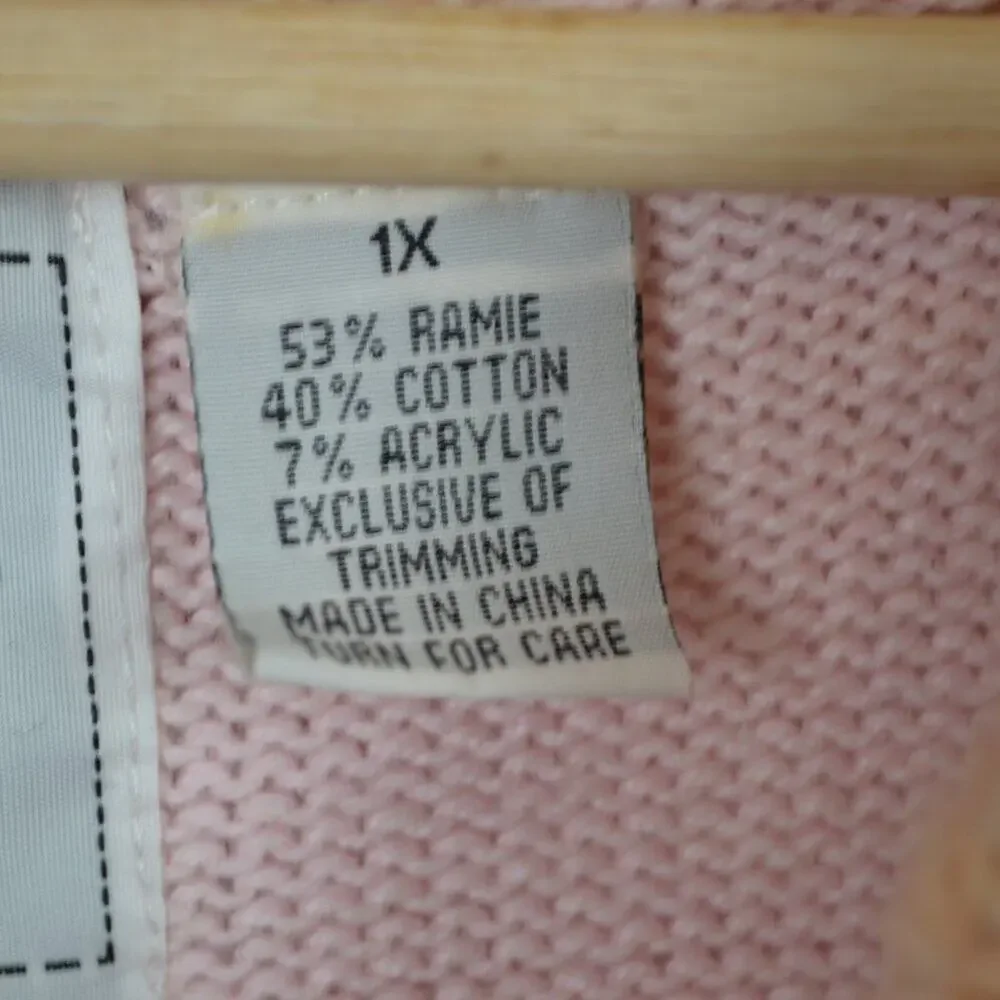 Storybook Knits Womens XL Sleeveless Barbiecore Button Down 3 Pocket Pink Vest